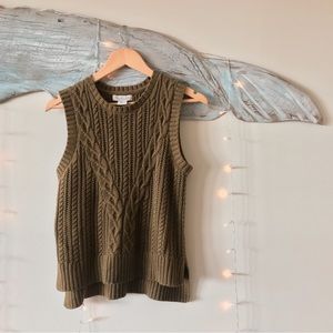 Rachel Zoe Crewneck Cable Knit Sweater Vest